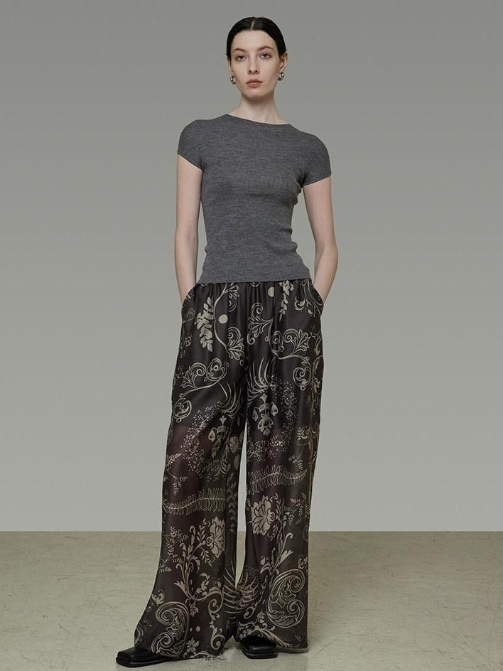 unspoken High Waist Pockets Loose Office Minimal Polyester Olive Brown Wide Leg Pants