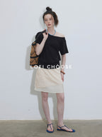 Lofi choose High Waist Flattering A Line Loose Fit Office Casual Pink Midi Skirts