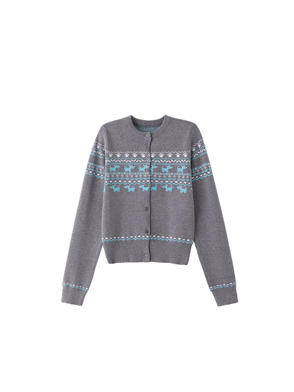 ikyou Lightweight Warmth Loose Knit Commuter Women Grey Cute Animal Cardigans