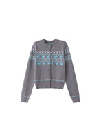 ikyou Lightweight Warmth Loose Knit Commuter Women Grey Cute Animal Cardigans