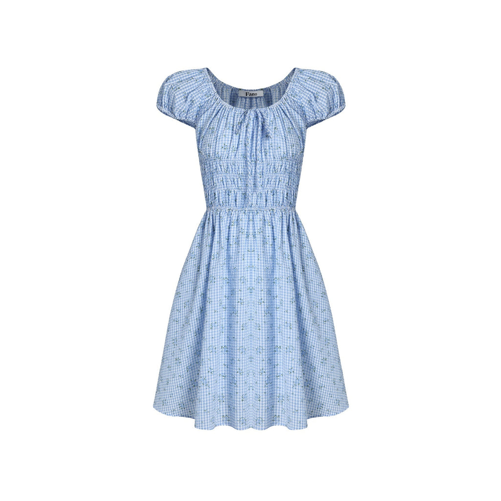 fano_Sweet_High_Waist_Puff_Sleeve_A_Line_Floral_Square_Neck_Poly_Cotton_Midi_Dresses_MISSTT