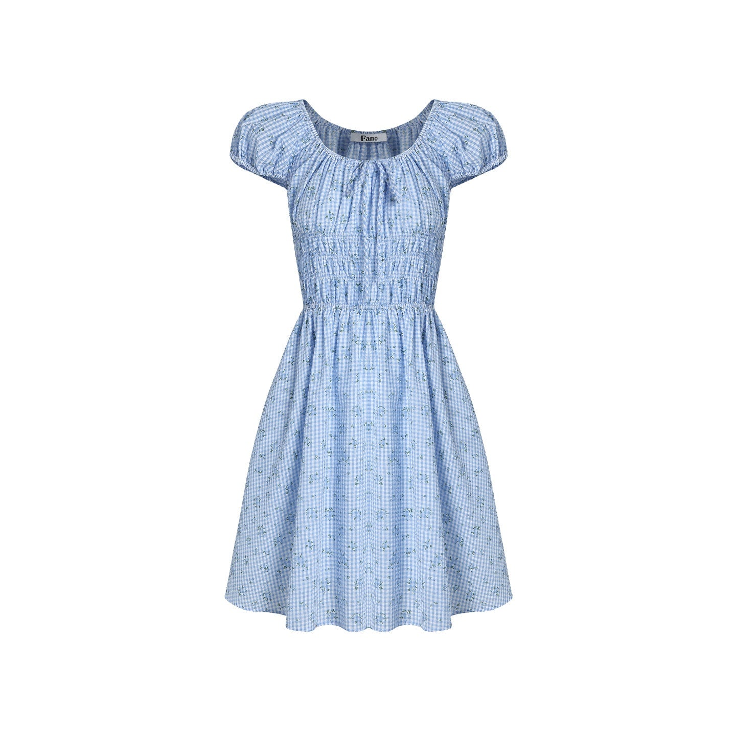 fano_Sweet_High_Waist_Puff_Sleeve_A_Line_Floral_Square_Neck_Poly_Cotton_Midi_Dresses_MISSTT