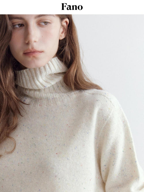 fano Cozy 100% Wool Turtleneck Casual Regular Fit Young Women Pullover Sweaters