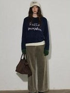 Lofi choose High Waist Chunky Stripe Office Ready Women Light Gray Wide Leg Pants