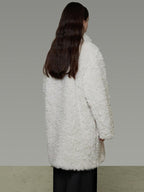 unspoken Warm Stand Collar Loose Mid Length Minimal Commuter Women Polyester Long Coats