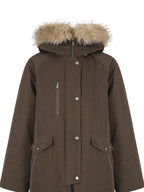 fano Warm 90% White Duck Down Korean Straight Mid Women Red Brown Collar Down Jackets