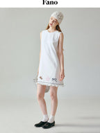 fano Breathable Recycled Linen Blend Korean Office A Line Sleeveless Midi Dresses