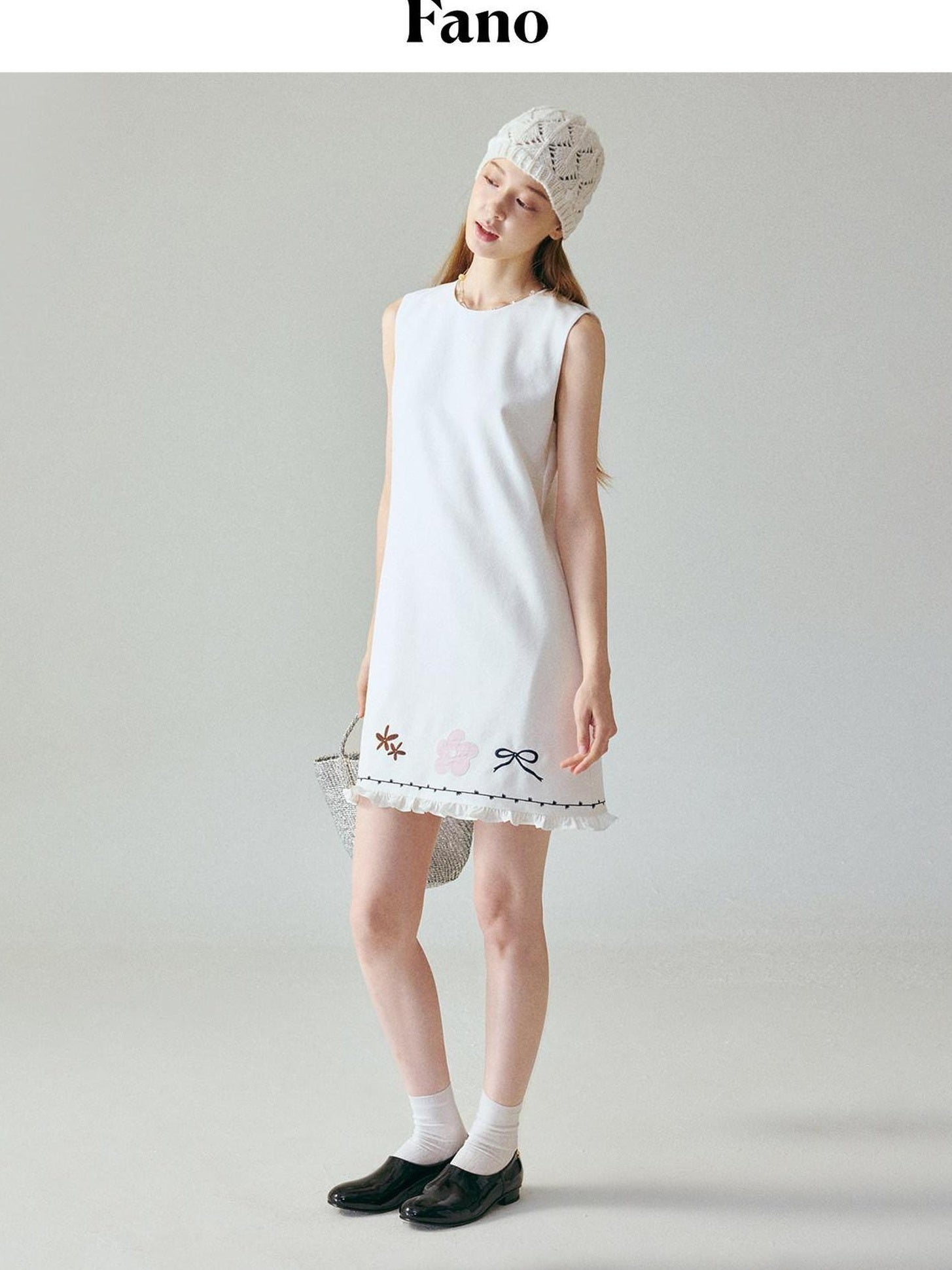fano Breathable Recycled Linen Blend Korean Office A Line Sleeveless Midi Dresses