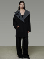 unspoken Warm Thick Minimal Commuter Loose Fit Lapel Women Sheep Wool Blend Wool Coats