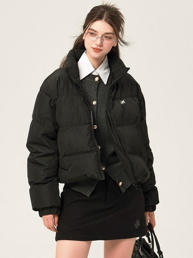 ikyou 90 Percent White Duck Down Memory Fabric Minimalist Straight Short Down Jackets