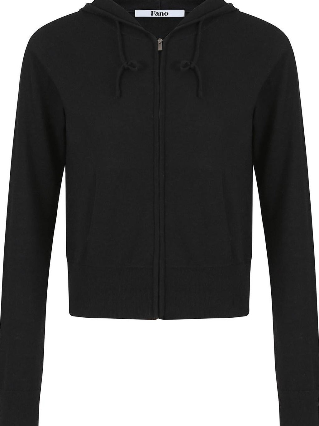 fano Cozy Wool Blend Zip Up Loose Fit Casual Long Sleeve Black Women Hoodie