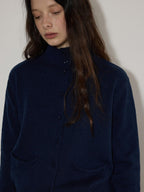 Lofi choose Soft Wool Blend Rolled Edge Loose Office Knit Button Long Sleeve Cardigans