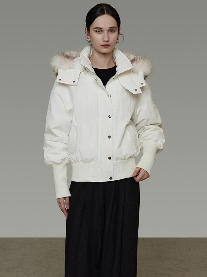 unspoken 90 Percent White Duck Down Warm Hooded Loose Short Commuter Women Down Jackets
