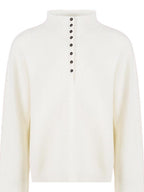 fano Wool Cashmere Blend Breathable Loose Half Open Collar Women Cardigans