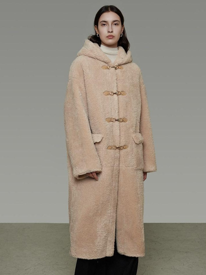 unspoken Warm Hooded Loose Mid Length Pocketed Commuter Women Light Camel Long Coats