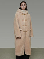 unspoken Warm Hooded Loose Mid Length Pocketed Commuter Women Light Camel Long Coats