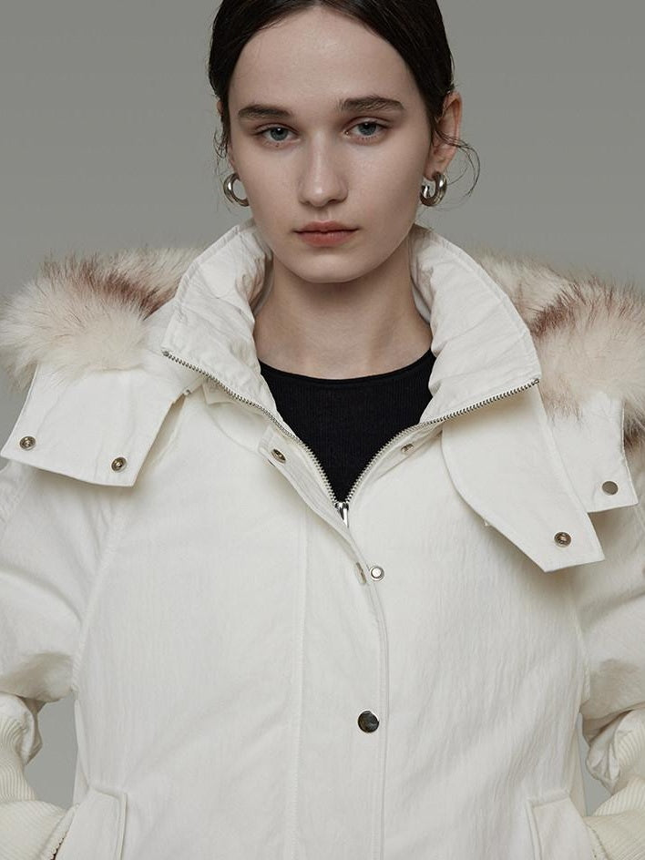 unspoken 90 Percent White Duck Down Warm Hooded Loose Short Commuter Women Down Jackets