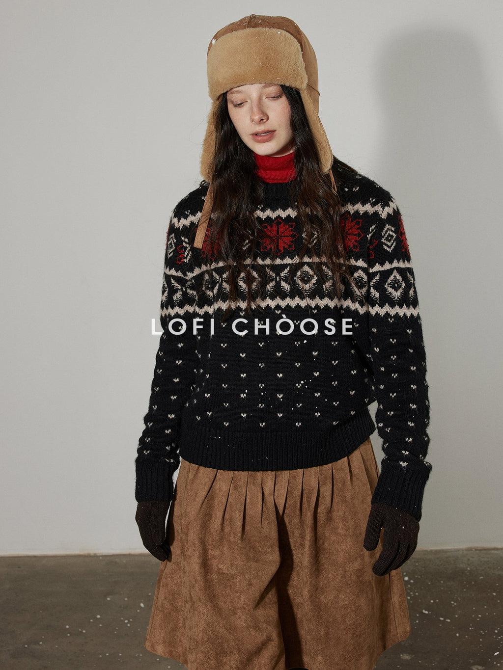 Lofi choose Flattering High Waist Ruched A Line Office Khaki Polyester Women Midi Skirts