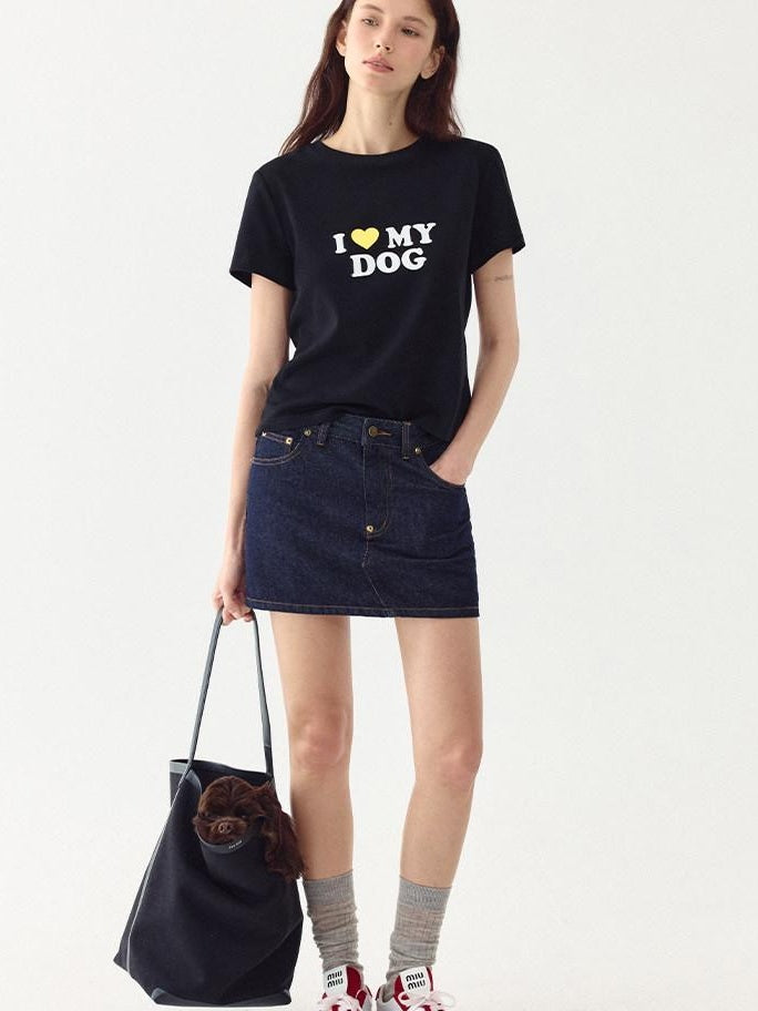 fano Stretch Cotton Printed Korean Loose Cropped Round Neck Short Sleeve T-Shirts