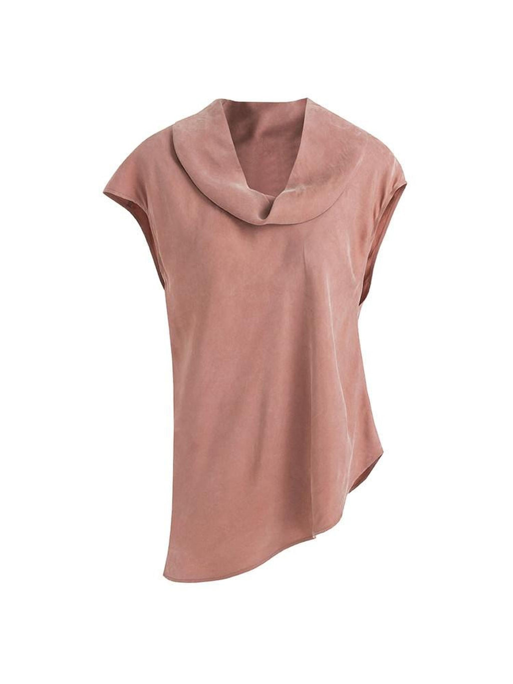 unspoken Eco Recycled Viscose Loose Fit Pullover Office Women Smoky Pink Casual Blouses
