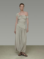 unspoken Minimalist Viscose Short Sleeve Two Piece Women Sage Green Top & Skirt Sets