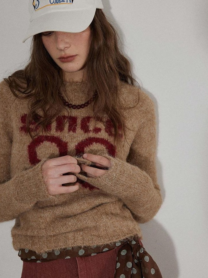 Lofi choose Soft Knit Relaxed Crewneck Pullover Women Commuter Cloud Blue Sweaters