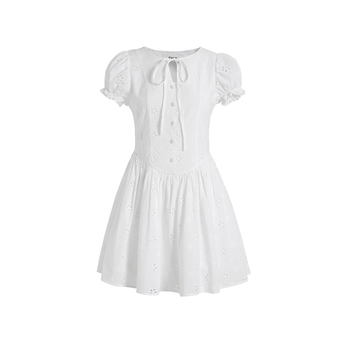 fano_Pure_Cotton_Breathable_Korean_Workwear_A_Line_Round_Neck_White_Midi_Dresses_MISSTT