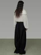 unspoken Lightweight V-neck Loose Minimalist Office Women Polyester Long Sleeve Blouses