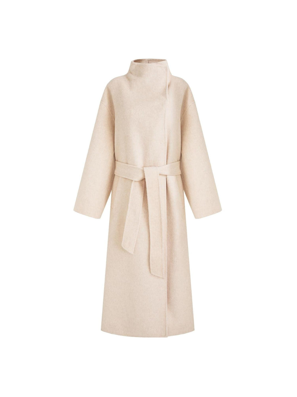 unspoken 100 Percent Wool Longline Thick Structured Relaxed Minimalist Blush Wool Coats