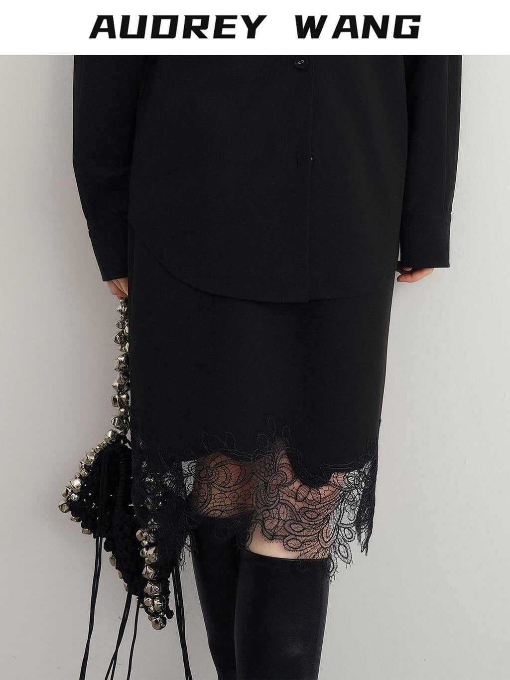 audreyyang Original Relaxed Collared Cardigan Long Sleeve Women Polyester Wool Blouses