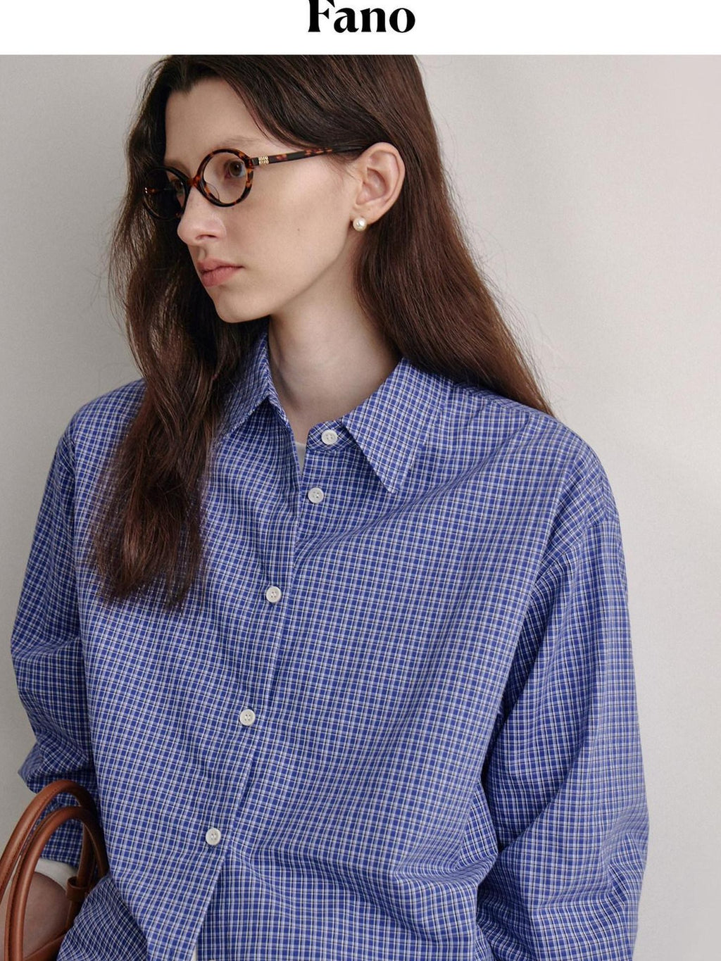 fano Skin Friendly Breathable Cotton Loose Fit Buttoned Collared Women Blue Shirts