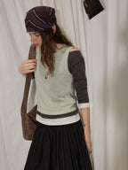 Lofi choose Soft Acrylic Cotton Blend Commuter Loose Fit Women Green Long Sleeve T-Shirts