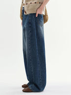 fano Cotton Commuter Natural Waist Loose Fit Women Denim No Stretch Wide Leg Jeans