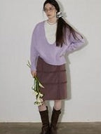 Lofi choose Soft Lightweight V-neck Loose Fit Commuter Office Knit Pullover Sweaters