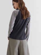 fano Soft Polyester Cotton Printed Raglan Neck Women Office Long Sleeve Crop Tops