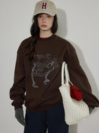 Lofi choose High Waist Casual Loose Straight Leg Women Navy Wide Leg Pants