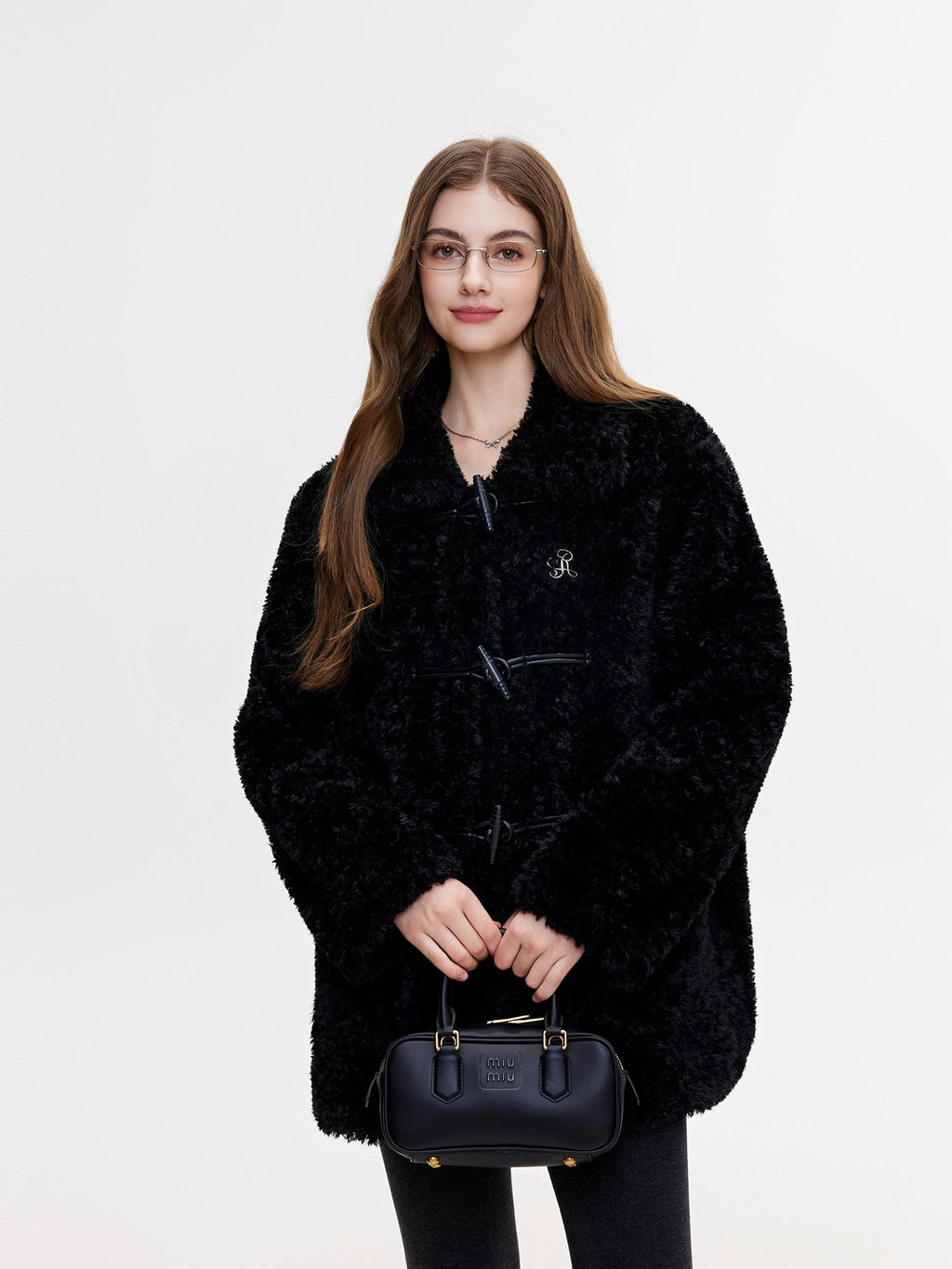 ikyou Padded Non Iron Pocket Toggle Korean Oversized Women Mid Length Black Long Coats