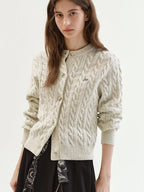 fano Thermal Embroidered Loose Fit Casual Women Long Sleeve Knit Cardigans