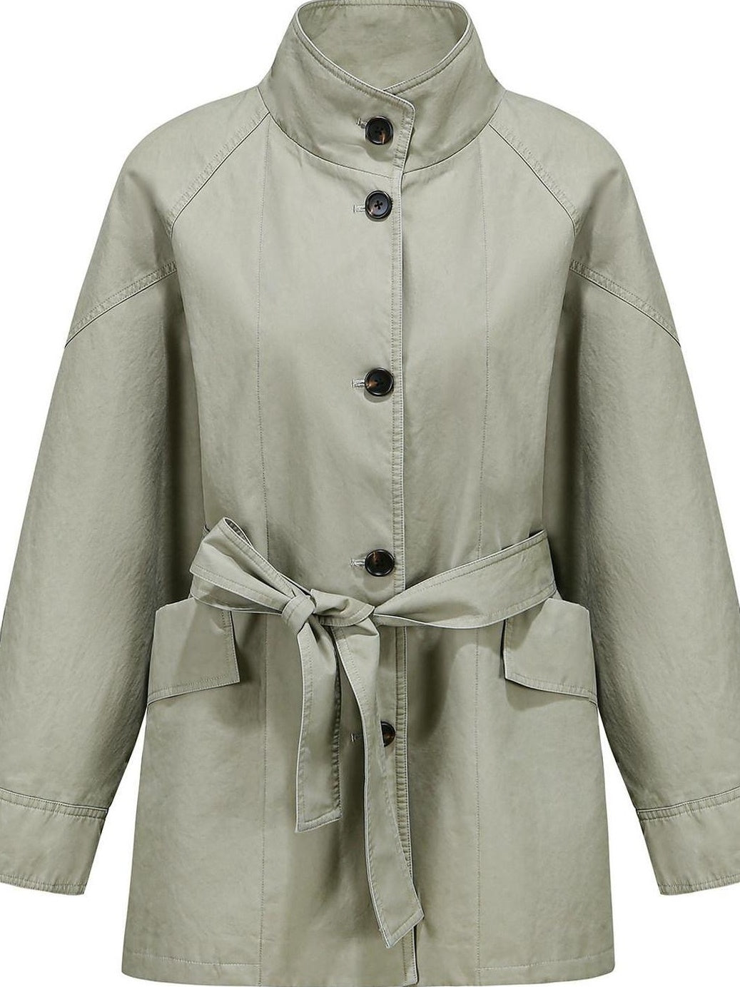 fano Pure Cotton Loose Korean Commuter Single Breasted Women Khaki Grey Trench Coats