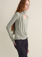 someonesometimes Faux Cashmere Windproof Slim Fit U Neck Women Duck Egg Blue Sweaters