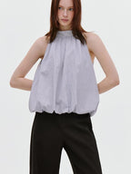 fano Soft Viscose Blend Striped Commuter Loose Halter For Women Halter Crop Tops