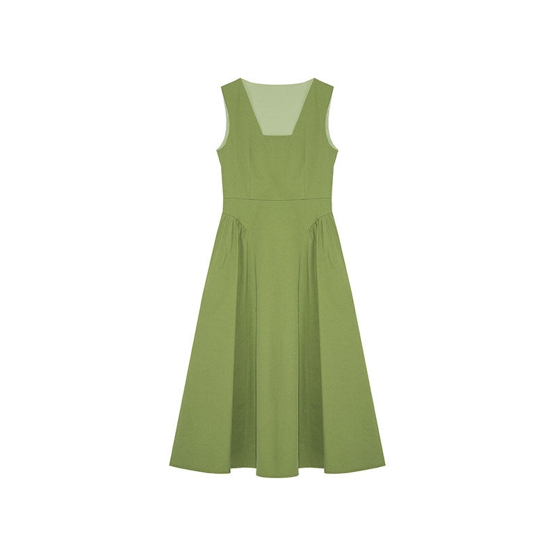 fano_Cotton_High_Waist_Pleated_Minimal_A_Line_Square_Neck_Women_Maxi_Dresses_MISSTT