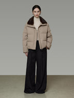 unspoken 90 White Duck Down Warm Loose Commuter Zip Lapel Women Down Jackets