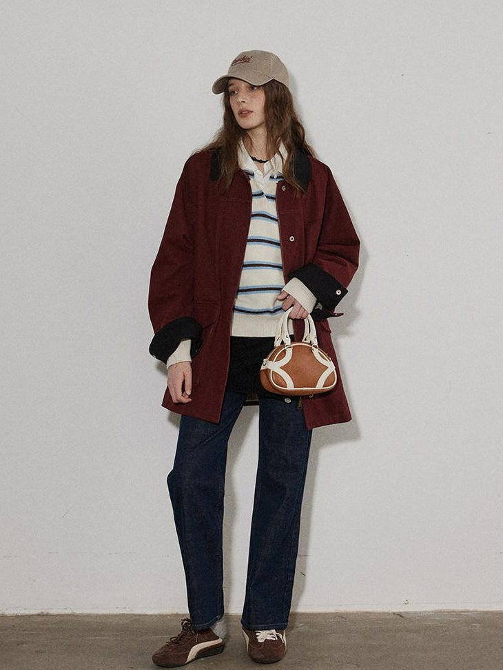Lofi choose Cozy Knit Pullover Loose Fit Collared Office Women Knitwear Tops Sweaters