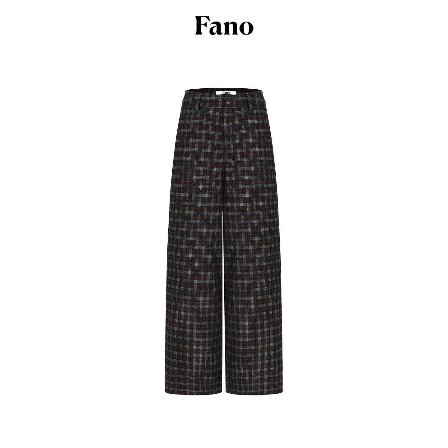 fano_Wool_Blend_Plaid_Relaxed_Natural_Waist_Elastic_Pocket_Women_Straight_Pants_MISSTT