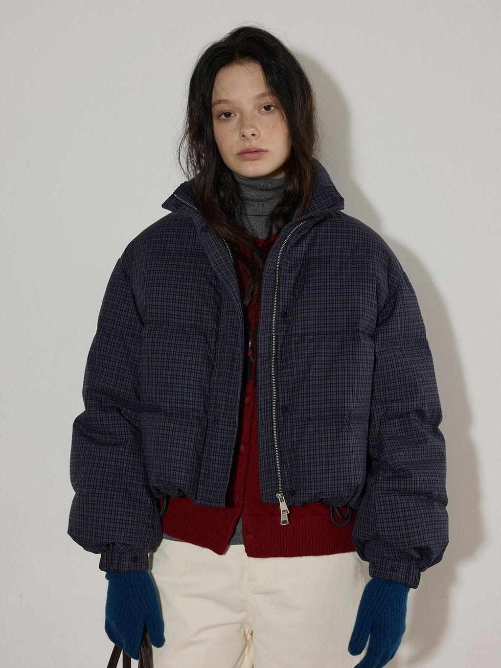 Lofi choose Cozy Acrylic Wool Blend Loose Fit Office Argyle Buttoned Women Cardigans