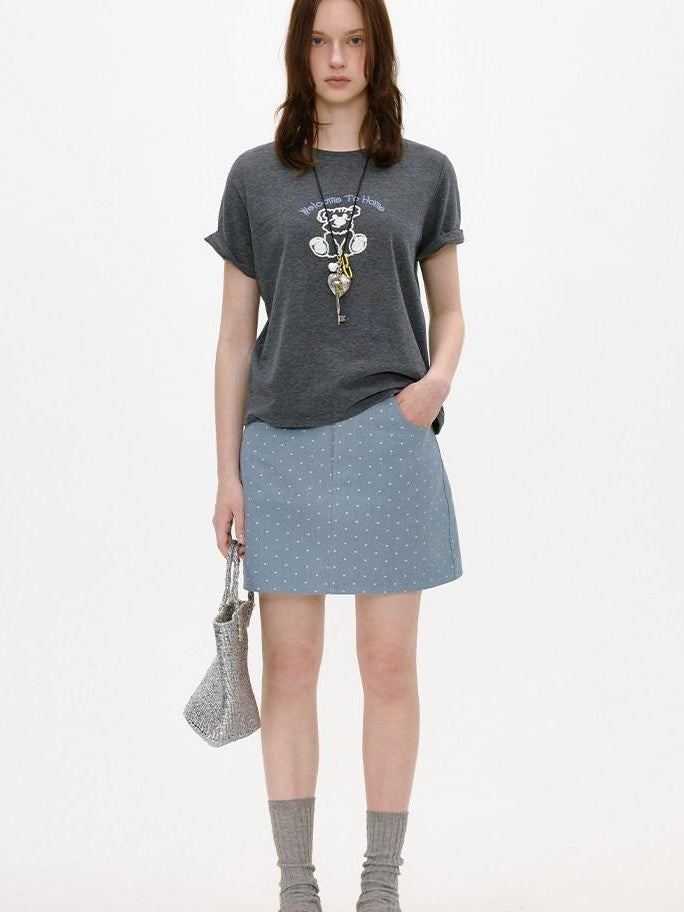 fano Soft Stretch Cotton Printed Round Neck Korean Relaxed Fit Short Sleeve T-Shirts
