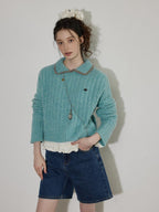 Lofi choose Washed High Waist Loose Fit Micro Stretch Women Casual Blue White Denim Shorts