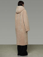 unspoken Warm Hooded Loose Mid Length Pocketed Commuter Women Light Camel Long Coats
