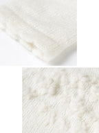 someonesometimes Hand Crochet Wool Floral Scallop Edge Casual Crewneck Button Women Cardigans
